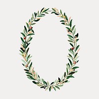 Olive branches wreath green botanical vector. Remixed by rawpixel.