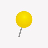 Yellow pushpin on white background vector