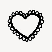 Hand-drawn heart with lace, Valentine's Day illustrations