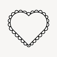 Lace heart outline illustration, Valentine's Day illustrations