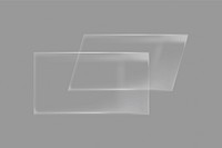 Transparent overlapping glass rectangles, tape element