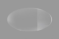 Transparent glass oval shape sticker