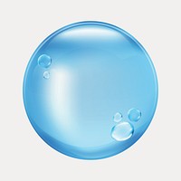 Glossy blue bubble illustration isolated on white