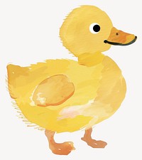 Cute duck illustration whimsical animal watercolor vector