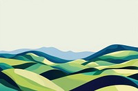 Nature illustration green hills vector