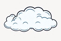 White cloud retro logo illustration background simple vector