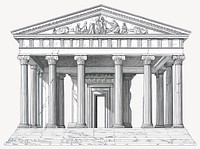 Greek architecture drawing architectural vector