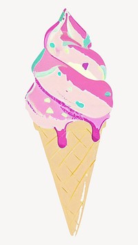 Ice cream cone dessert food white background  vector