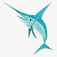 Cute marlin fish animal illustration vector