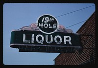 19th Hole Liquor sign, Toledo, Ohio (1988) photography in high resolution by John Margolies. Original from the Library of Congress. 