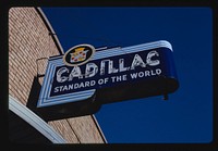 Cadillac sign, Fayetteville, Arkansas (1984) photography in high resolution by John Margolies. Original from the Library of Congress. 