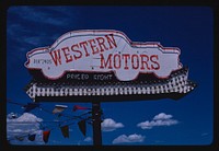 Western Motors sign, Salt Lake City, Utah (1981) photography in high resolution by John Margolies. Original from the Library of Congress.