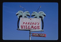 Pancho's Village Cocktails sign, Salinas, California (1991) photography in high resolution by John Margolies. Original from the Library of Congress. 
