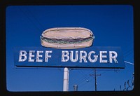 Beef Burger sign, Amarillo, Texas (1982) photography in high resolution by John Margolies. Original from the Library of Congress. 