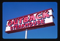 Outback Steakhouse sign, Yuma, Arizona (2003) photography in high resolution by John Margolies. Original from the Library of Congress. 