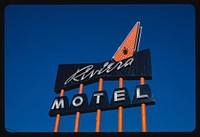 Riviera Motel sign, Aurora, Colorado (2004) photography in high resolution by John Margolies. Original from the Library of Congress. 