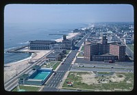 Overall above view of buildings and beach, Asbury Park, New Jersey (1978) photography in high resolution by John Margolies. Original from the Library of Congress. 