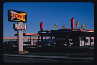 Sonic Drive-In Restaurant, Central Valley, Route 66, Albuquerque, New Mexico (2003) photography in high resolution by John Margolies. Original from the Library of Congress. 