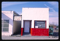 Beauty Shop, Main Street, Browning, Montana (1987) photography in high resolution by John Margolies. Original from the Library of Congress. 