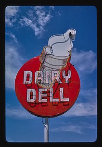Dairy Dell ice cream sign, Rt.30, Nampa, Idaho (1980) photography in high resolution by John Margolies. Original from the Library of Congress. 