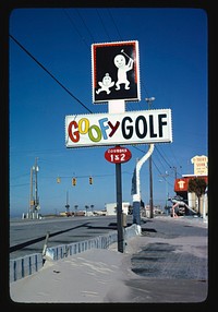 Sign, Goofy Golf, Panama City Beach, Florida (1979) photography in high resolution by John Margolies. Original from the Library of Congress. 