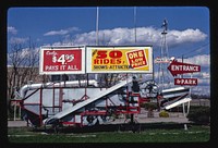 Fantasy Farm entrance, Route 4, LeSourdsville, Middletown, Ohio (1984) photography in high resolution by John Margolies. Original from the Library of Congress. 