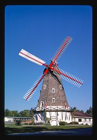Danish Windmill (1848), Iowa Welcome Center, Route 173, Elk Horn, Iowa (1988) photography in high resolution by John Margolies. Original from the Library of Congress. 
