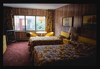 Brickman Room 701, patio building, South Fallsburg, New York (1977) photography in high resolution by John Margolies. Original from the Library of Congress. 