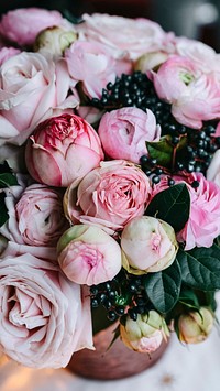 Flower mobile wallpaper background, pink roses