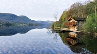 Landscape desktop wallpaper background, cabin at Pooley Bridge in the Eden District, Cumbria, United Kingdom