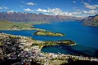 Lake Wakatipu Queenstown. Queenstown is a resort town in Otago in the south-west of New Zealand's South Island. It is built around an inlet called Queenstown Bay on Lake Wakatipu,. Original public domain image from Flickr