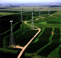 Wind turbines at storm lake, Iowa. Original public domain image from Flickr