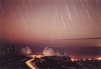 Keck II telescope atop 14,000 foot Mauna Kea volcano in Hawaii.