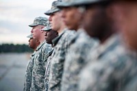 Marine soldiers lining up. Original public domain image from Flickr