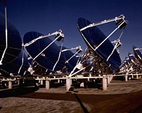 View of the solar concentrator/collectors - part of the solar total energy system.