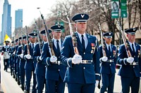 Military service members take part in Saint Patrick's Day ParadeSt. Patrick's Day parade in downtown Chicago, March 15. (U.S. Army Reserve photo by Sgt. 1st Class Michel Sauret). Original public domain image from Flickr