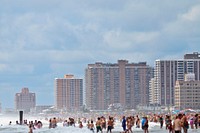 Crowded beach. Original public domain image from Flickr