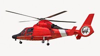 Coast guard helicopter sticker, vehicle collage element psd