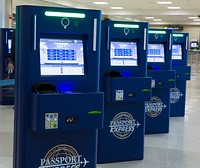 APC and Global Entry KiosksGlobal Entry and APC Kiosks, located at international airports across the nation, streamline the passenger's entry into the United States. Official DHS/CBP photo by James Tourtellotte. Original public domain image from Flickr