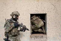 U.S. Army and Polish special operations forces conduct close-quarters combat training Sept. 10, 2014, during Jackal Stone 2014 at a training site at Smith Barracks in Baumholder, Germany.