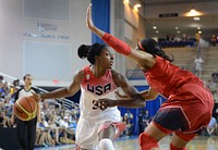 United States Women&#39;s National Basketball Team play an inter-squad exhibition game at the University of Delaware. Military personnel and the Basketball Team exchanged &ldquo;dog-tags&rdquo; and coins during halftime ceremony (Department of Defense photo by Marvin Lynchard). Original public domain image from <a href="https://www.flickr.com/photos/dodnewsfeatures/15136726158/" target="_blank">Flickr</a>