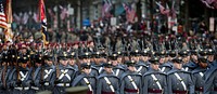 U.S. Army Cadets from U.S. Military Academy in West Point, NY, march up Pennsylvania Avenue during the 57th Presidential Inauguration Parade honoring President Barrack Obama and Vice President Joe Biden. Original public domain image from Flickr