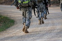 U.S. Army Reserve Soldiers took on a 4-mile ruck march carrying approximately 65 pounds worth of gear and equipment. Original public domain image from Flickr