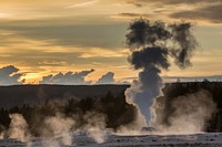 Sunset, Lion Geyser. Original public domain image from Flickr