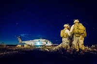 A U.S. Marine Corps CH-53E Super Stallion extracts Marines with 2nd Battalion, 7th Marines, 1st Marine Division during a heavy Huey raid at K-9 Village, Yuma Proving Grounds, Ariz., Oct. 7, 2015.