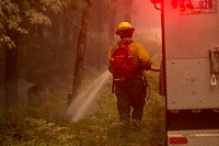 Firefighter, Umpqua National Forest Fires, 2017, Oregon. Original public domain image from Flickr