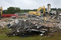 Demolition of the 169th Fighter Wing Headquarters building at McEntire Joint National Guard Base, S.C., Original public domain image from Flickr