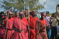 A group of Kenyan singers and dancers perform at an Africa Day celebration held by the African Union Mission in Somalia at their headquarters in Mogadishu, Somalia, on 25 May 2018. AMISOM Photo. Original public domain image from Flickr