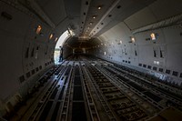 Chris Kerlee, a loadmaster at Atlas Air, waits to load cargo onto a Boeing 747 transport aircraft at McEntire Joint National Guard Base, S.C., July 8, 2016.