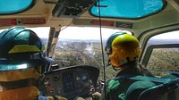 Point Fire. Flying above Munds Mountain to get a birds-eye view of the fire.  Original public domain image from Flickr.